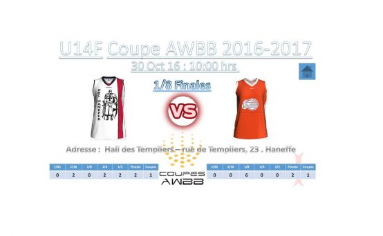 1/8 de finales de coupe AWBB U14 Filles