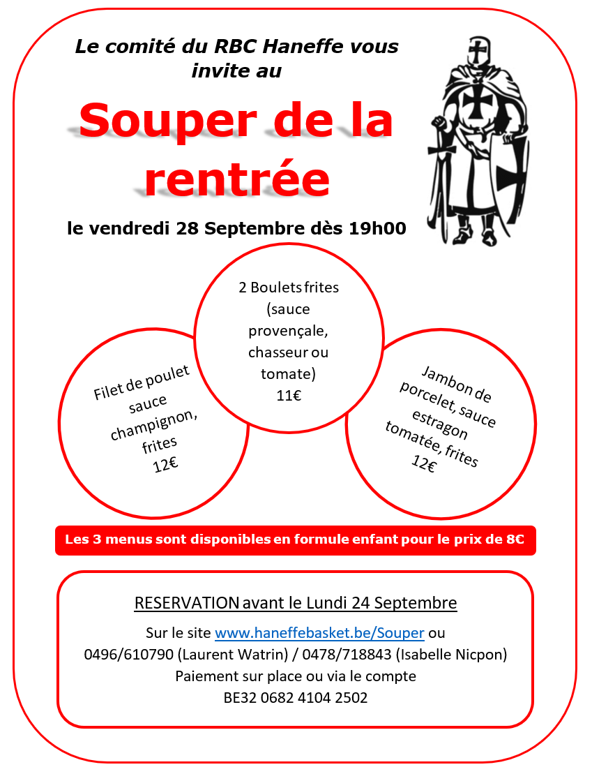 Le 28 septembre c’est le souper de la rentrée, inscrivez-vous ! – RBC ...