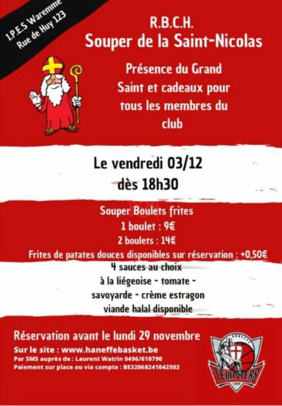 Les inscriptions pour le souper de la Saint Nicolas sont ouvertes